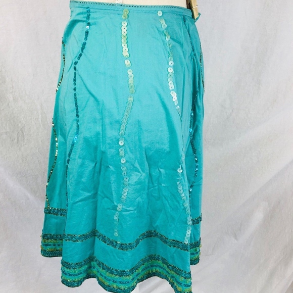 💼📁Bebe Blue Sequin Trimmed Size Small - Picture 4 of 8